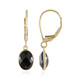 Boucles d'oreilles en or et Spinelle noir