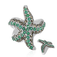Bague en argent et Emeraude de Zambie (Annette classic)