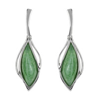 Boucles d'oreilles en argent et Quartz vert