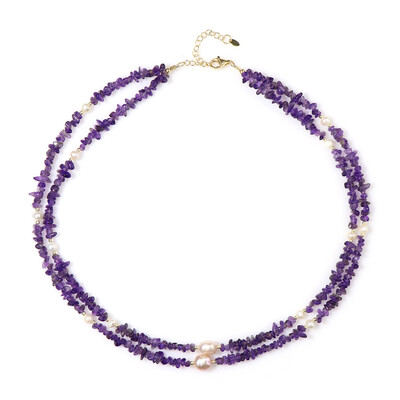 Collier en argent et Améthyste de Zambie (Riya)
