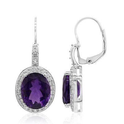 Boucles d'oreilles en argent et Améthyste du Maroc