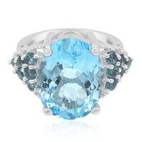 Bague en argent et Topaze bleu ciel