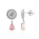 Boucles d'oreilles en argent et Quartz rose pastel