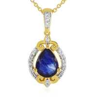 Collier en argent et Saphir bleu de Madagascar