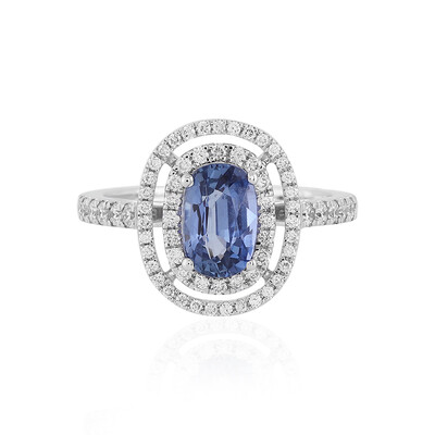 Bague en or et Saphir bleu de Ceylan