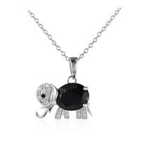 Collier en argent et Spinelle noir