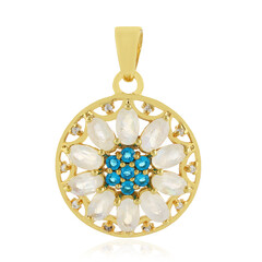 Pendentif en argent et Pierre de Lune arc-en-ciel