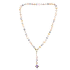 Collier en argent et Améthyste Rose de France (TPC)