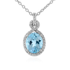 Collier en argent et Topaze bleu ciel
