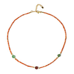 Collier en argent et Quartz Fraise