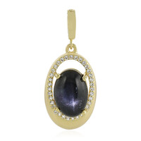 Pendentif en argent et Diopside étoilé d'Inde