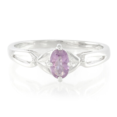 Bague en argent et Saphir pourpre de Ceylan non chauffé