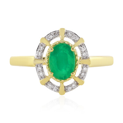 Bague en or et Emeraude du Brésil