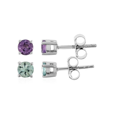 Boucles d'oreilles en argent et Améthyste