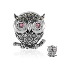 Broche en argent et Tourmaline rose