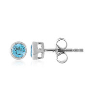 Boucles d'oreilles en argent et Topaze bleu Suisse