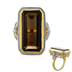 Bague en argent et Quartz fumé