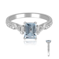 Bague en or et Aigue-Marine du Brésil AAA (AMAYANI)