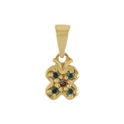 Pendentif en argent et Diamant champagne I3