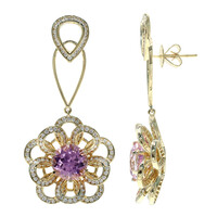 Boucles d'oreilles en or et Kunzite AAA d'Urucum (de Melo)