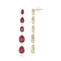 Boucles d'oreilles en or et Rubis de Madagascar (de Melo)