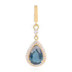 Pendentif en argent et Kyanite bleu pétrole