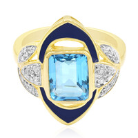 Bague en argent et Topaze bleu Suisse