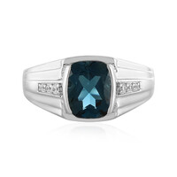Bague en argent et Topaze bleu de Londres