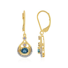 Boucles d'oreilles en argent et Topaze bleu de Londres