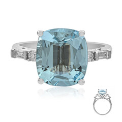 Bague en or et Aigue-Marine du Brésil AAA (AMAYANI)