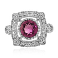 Bague en argent et Fluorite rose du Mexique