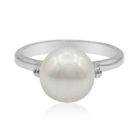 Bague en argent et Perle de culture d'eau douce (TPC)