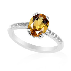 Bague en argent et Scapolite cognac