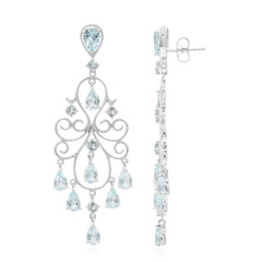 Boucles d'oreilles en argent et Topaze bleu ciel