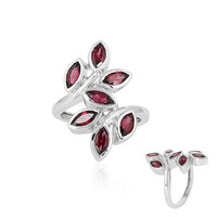 Bague en argent et Grenat Rhodolite framboise