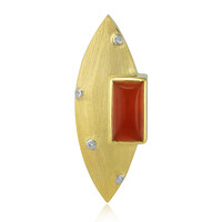 Pendentif en argent et Calcédoine orange