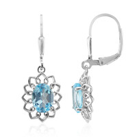 Boucles d'oreilles en argent et Topaze bleu ciel