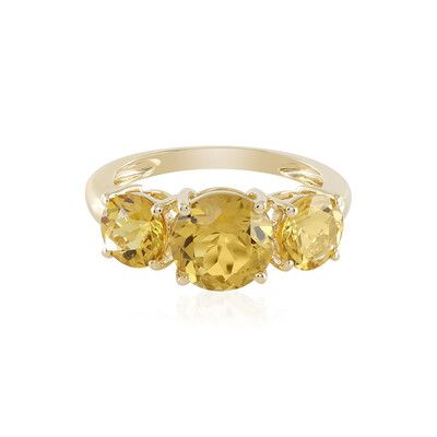 Bague en or et Béryl doré