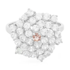 Bague en argent et Saphir Padparadscha