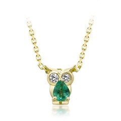 Collier en or et Emeraude de Zambie AAA (CIRARI)