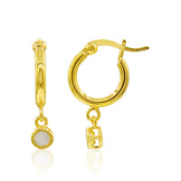 Boucles d'oreilles en argent et Pierre de Lune arc-en-ciel