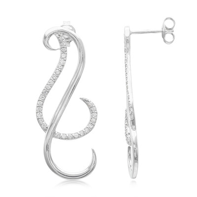 Boucles d'oreilles en argent et Saphir blanc
