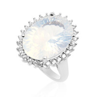 Bague en argent et Quartz bleu lunaire