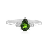 Bague en argent et Diopside de Russie