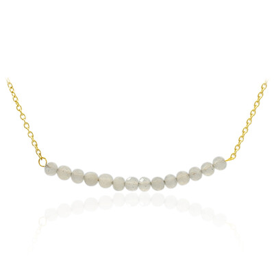 Collier en argent et Pierre de Lune arc-en-ciel