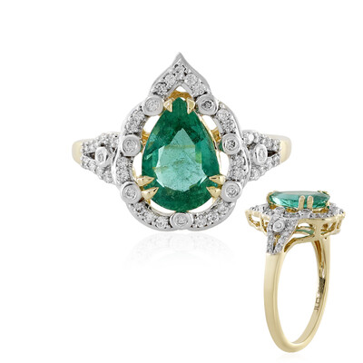 Bague en or et Emeraude de Zambie AAA (D'vyere)
