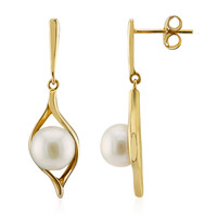 Boucles d'oreilles en argent et Perle blanche de culture d'eau douce
