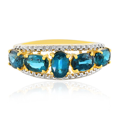 Bague en argent et Kyanite bleu pétrole