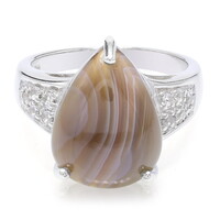 Bague en argent et Agate du Botswana