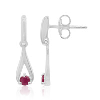 Boucles d'oreilles en argent et Rubis de Birmanie